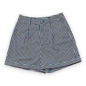 Nasty Gal Shorts Printed Black White Retro Style Tailored High Waisted Pleated